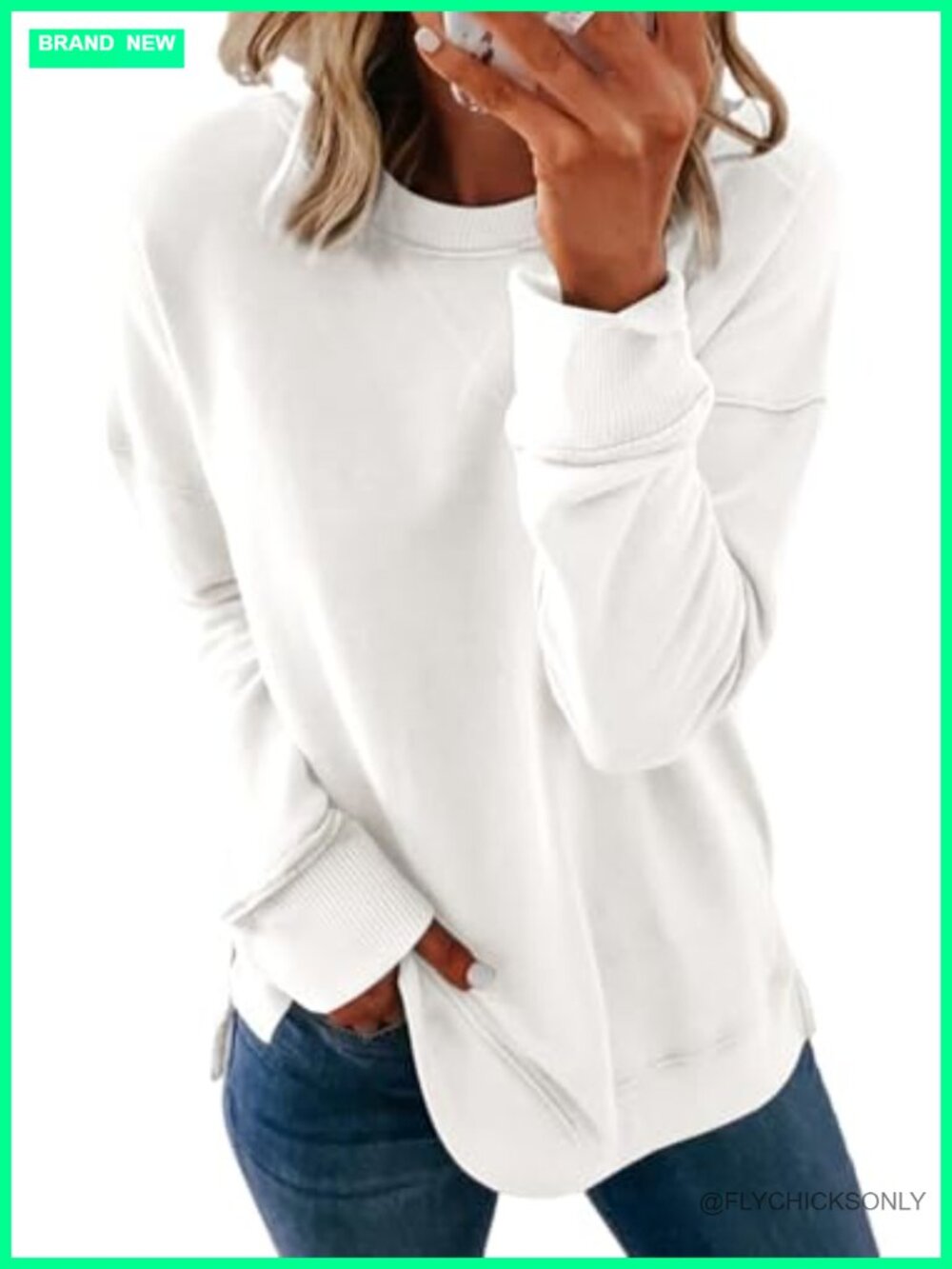 Casual Crew Neck Sweatshirt Loose Long Sleeve Pullover Top